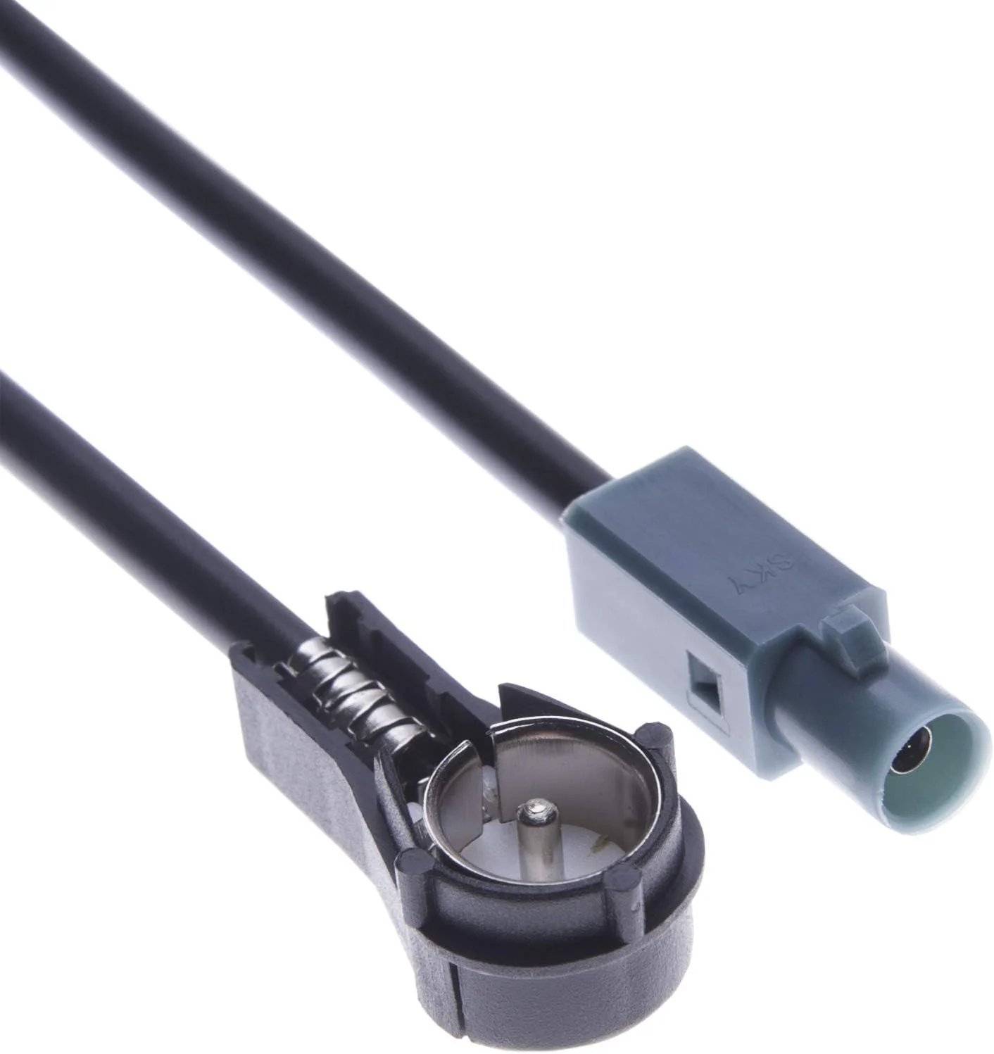 آداپتور آنتن رادیو خودرو فاکرا به ایزو Keple | FM مناسب برای برخی از رادیوهای سازگار با B.M.W، مدل های خودرو V.W. Beetle, CC, Eos, Passat, Golf 5 | فیش فاکرا به کانکتور FM ایزو