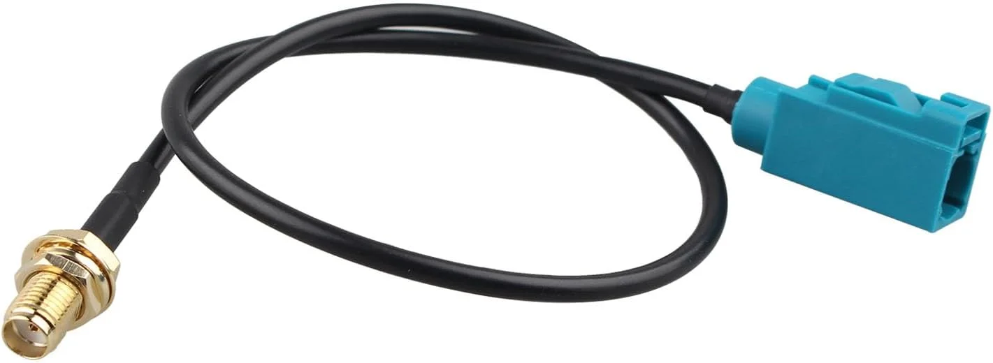 کابل آداپتور آنتن هوایی خودرو فاکرا Z مادگی به SMA مادگی، RG174، 30 سانتی متر، جهانی برای استریو ماشین، واحد اصلی اندروید، مسیریابی GPS، رادیو دیجیتال DAB، تلماتیکس 4G LTE