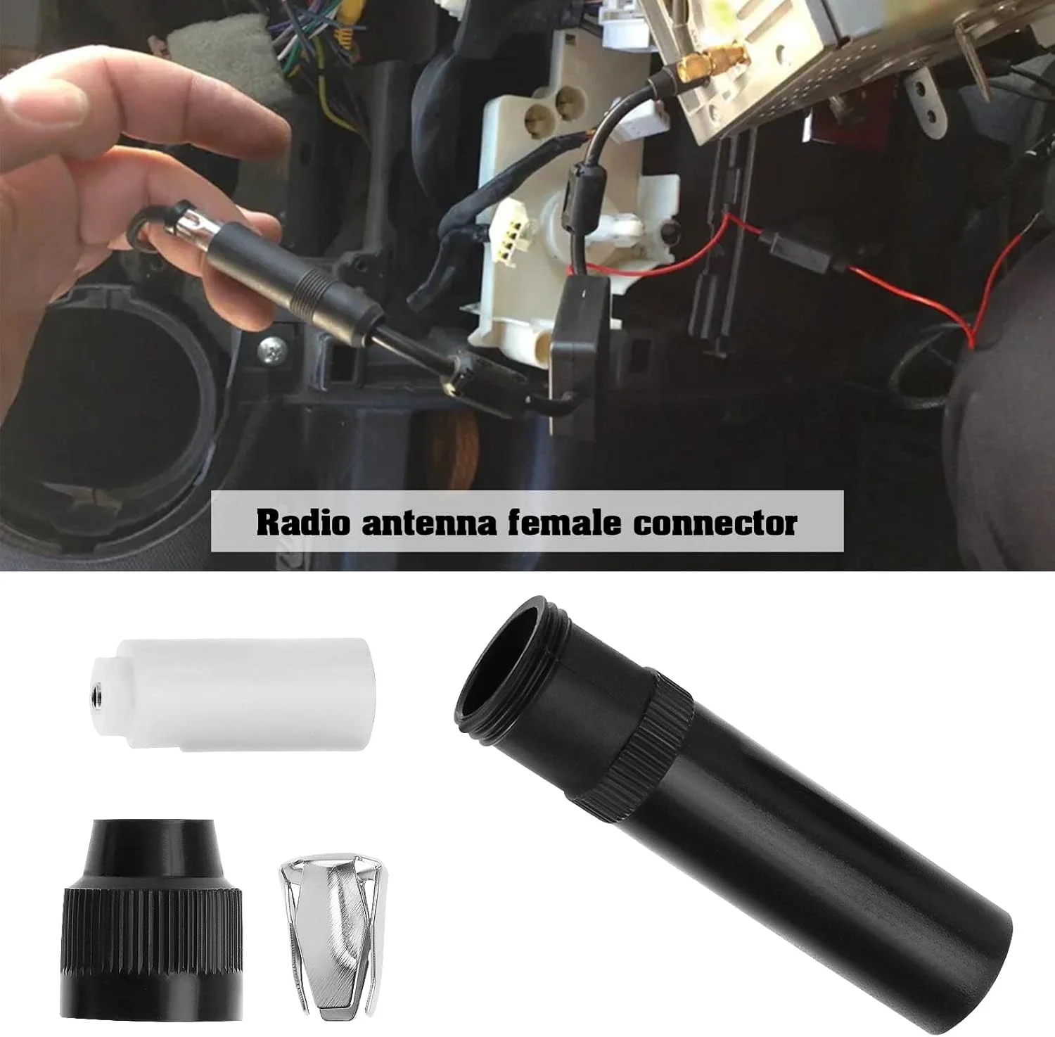 eMagTech آداپتور مادگی DIN پیچی به آنتن، جایگزین سوکت آداپتور آنتن خطی، لوازم جانبی رادیو آنتن خودرو، مشکی، بسته 2 عددی eMagTech آداپتور مادگی DIN پیچی به آنتن، جایگزین سوکت آداپتور آنتن خطی، لوازم جانبی رادیو آنتن خودرو، مشکی، بسته 2 عددی