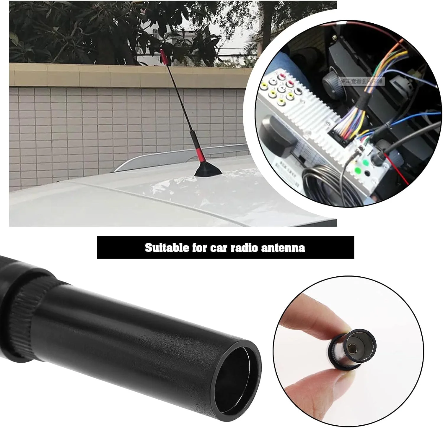 eMagTech آداپتور مادگی DIN پیچی به آنتن، جایگزین سوکت آداپتور آنتن خطی، لوازم جانبی رادیو آنتن خودرو، مشکی، بسته 2 عددی eMagTech آداپتور مادگی DIN پیچی به آنتن، جایگزین سوکت آداپتور آنتن خطی، لوازم جانبی رادیو آنتن خودرو، مشکی، بسته 2 عددی