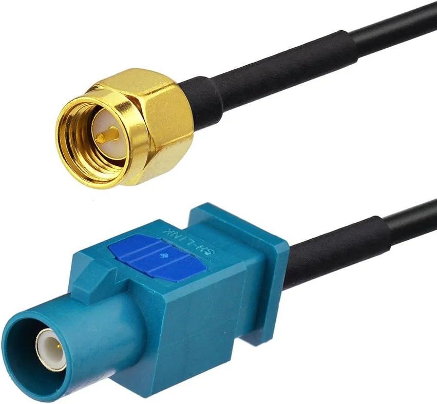 آداپتور آنتن DAB هشت‌وود Fakra، رادیو خودرو، تلویزیون DAB، GPS Fakra Zauf SMA Plug Pigtail کابل Fakra RG174 20 سانتی‌متری، 2 عدد برای Seat Skoda VW Golf Multi-Way