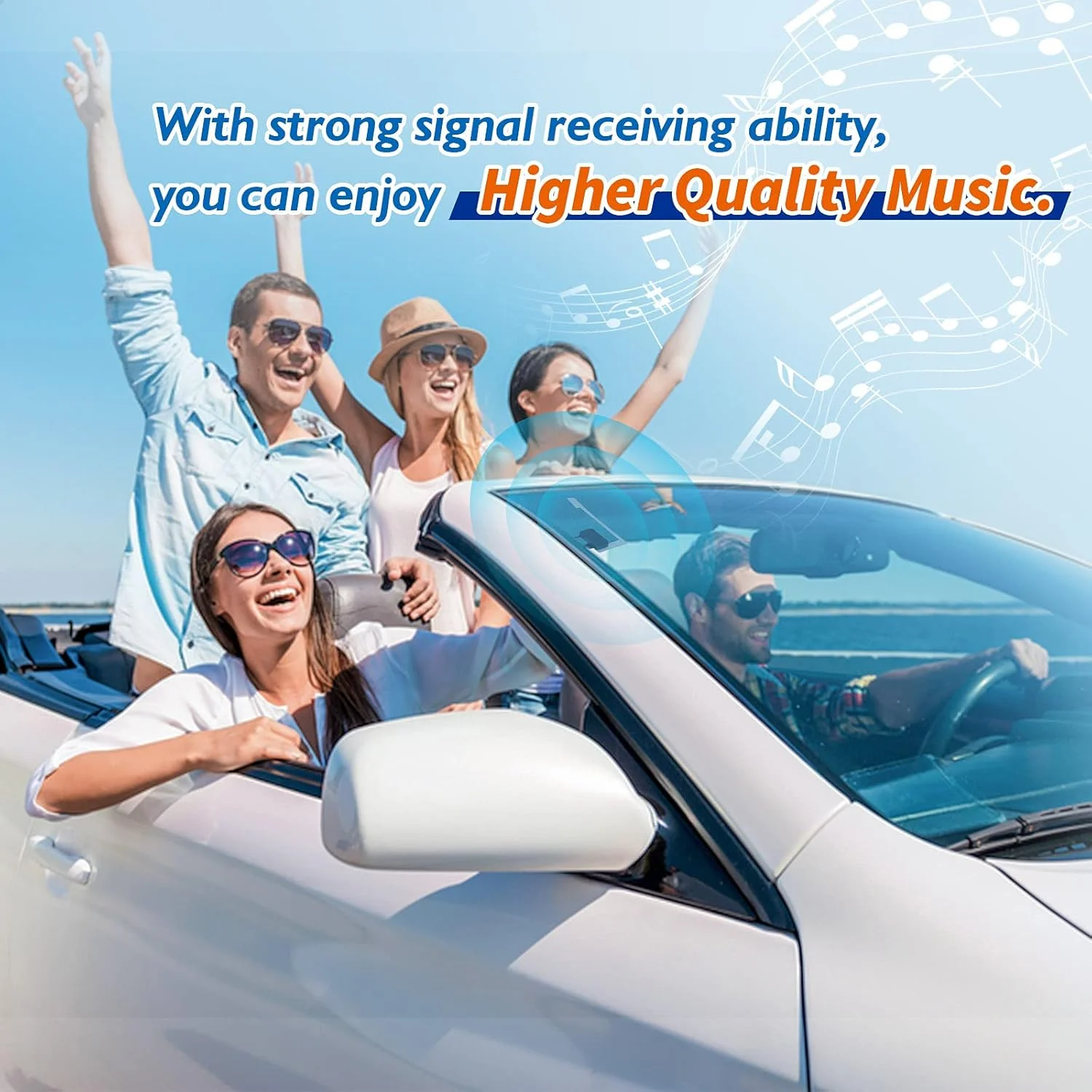 آنتن خودرو DAB Eightwood، جایگزین آنتن رادیو دیجیتال خودرو با پلاگ SMB، کابل 3 متری، نصب روی شیشه جلو، مناسب برای پایونیر، کلاریون و آلپاین