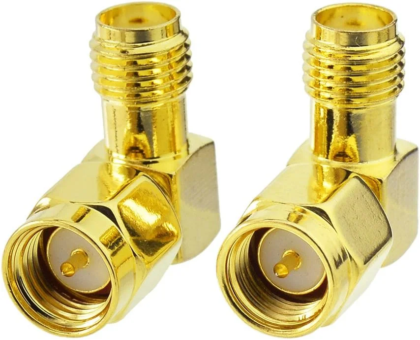 آداپتور SMA هشت‌وود، SMA مادگی زاویه راست به SMA نری، 2 عدد، برای CCU3 Hsdpa Huawei 2G 3G 4G LTE آنتن UMTS موبایل پهن باند چند طرفه