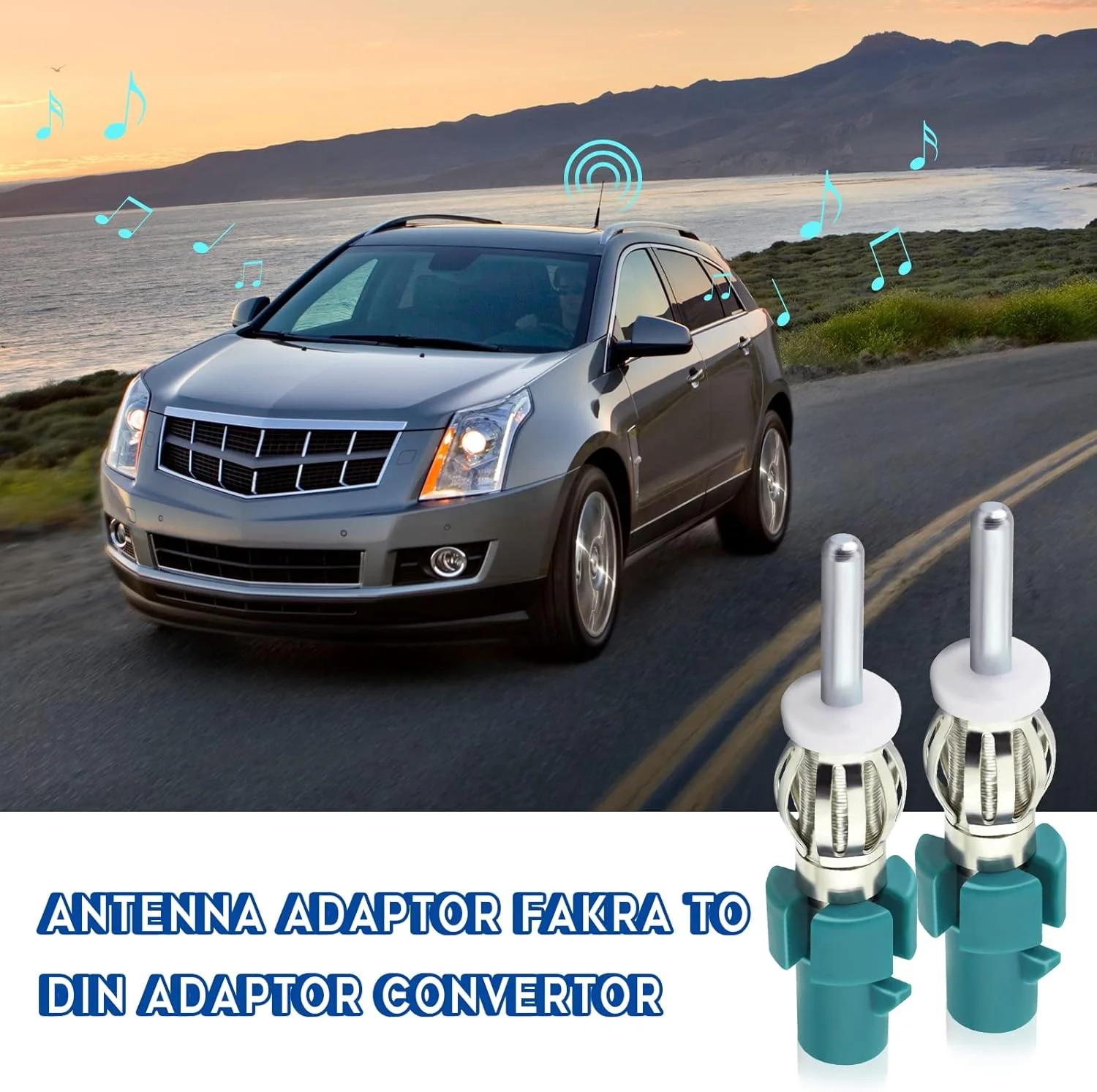 آداپتور Fakra به Din (2 عدد) Fakra Z نر به Motorola DIN نر برای رادیو DAB FM، آنتن خودرو، کامیون، SUV، استریو رادیویی