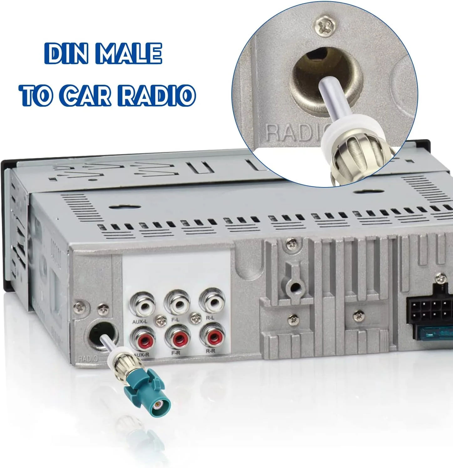 آداپتور Fakra به Din (2 عدد) Fakra Z نر به Motorola DIN نر برای رادیو DAB FM، آنتن خودرو، کامیون، SUV، استریو رادیویی