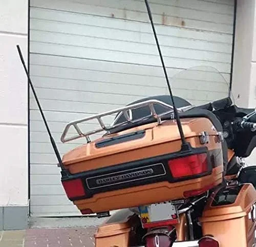 آنتن فلزی کوتاه شلاقی 2 عددی برای هارلی دیویدسون | آنتن های 16 اینچی با دوام بالا | آنتن رادیویی مشکی ضد آب مناسب FM AM XM CB | لوازم جانبی جهانی برای هارلی دیویدسون