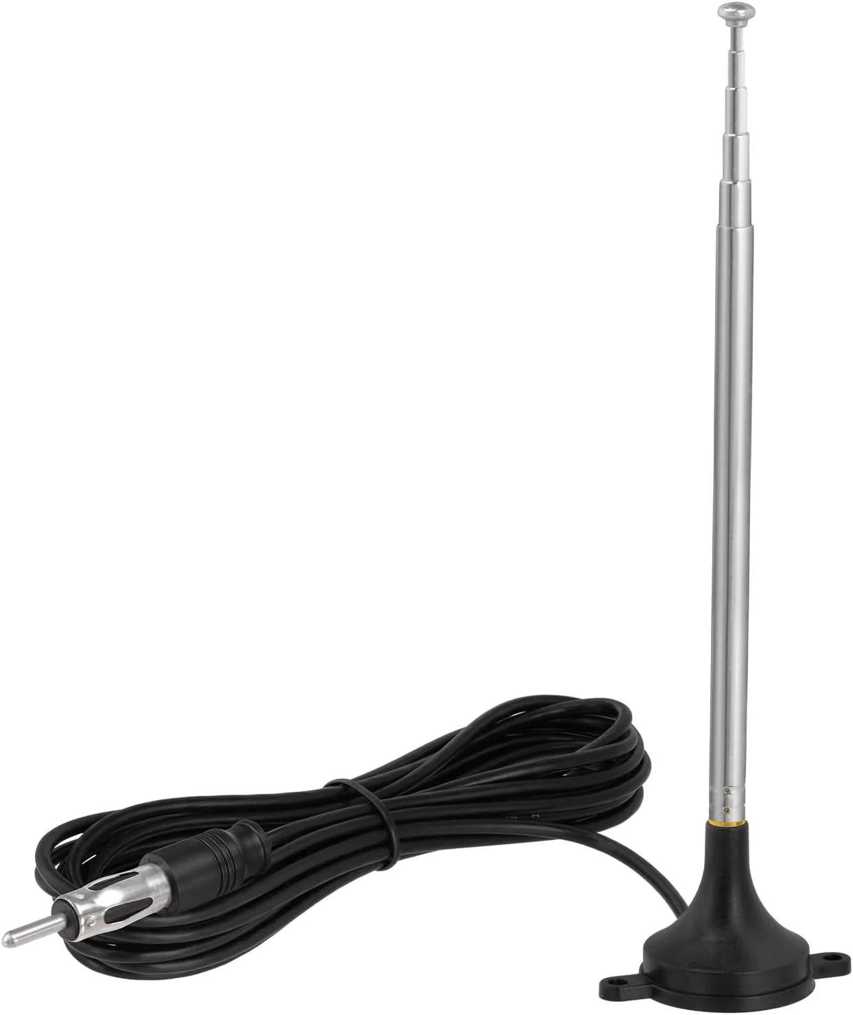 آنتن رادیو تلسکوپی یونیورسال خودرو با فیش DIN، جایگزین آنتن FM AM، آنتن های مغناطیسی استریو تک و دوبل DIN برای خودرو، کامیون، SUV، پخش کننده رسانه CD، تیونر صوتی HD