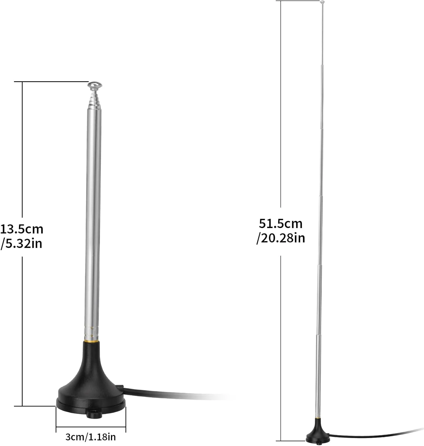 آنتن رادیو تلسکوپی یونیورسال خودرو با فیش DIN، جایگزین آنتن FM AM، آنتن های مغناطیسی استریو تک و دوبل DIN برای خودرو، کامیون، SUV، پخش کننده رسانه CD، تیونر صوتی HD آنتن رادیو تلسکوپی یونیورسال خودرو با فیش DIN، جایگزین آنتن FM AM، آنتن های مغناطیسی استریو تک و دوبل DIN برای خودرو، کامیون، SUV، پخش کننده رسانه CD، تیونر صوتی HD