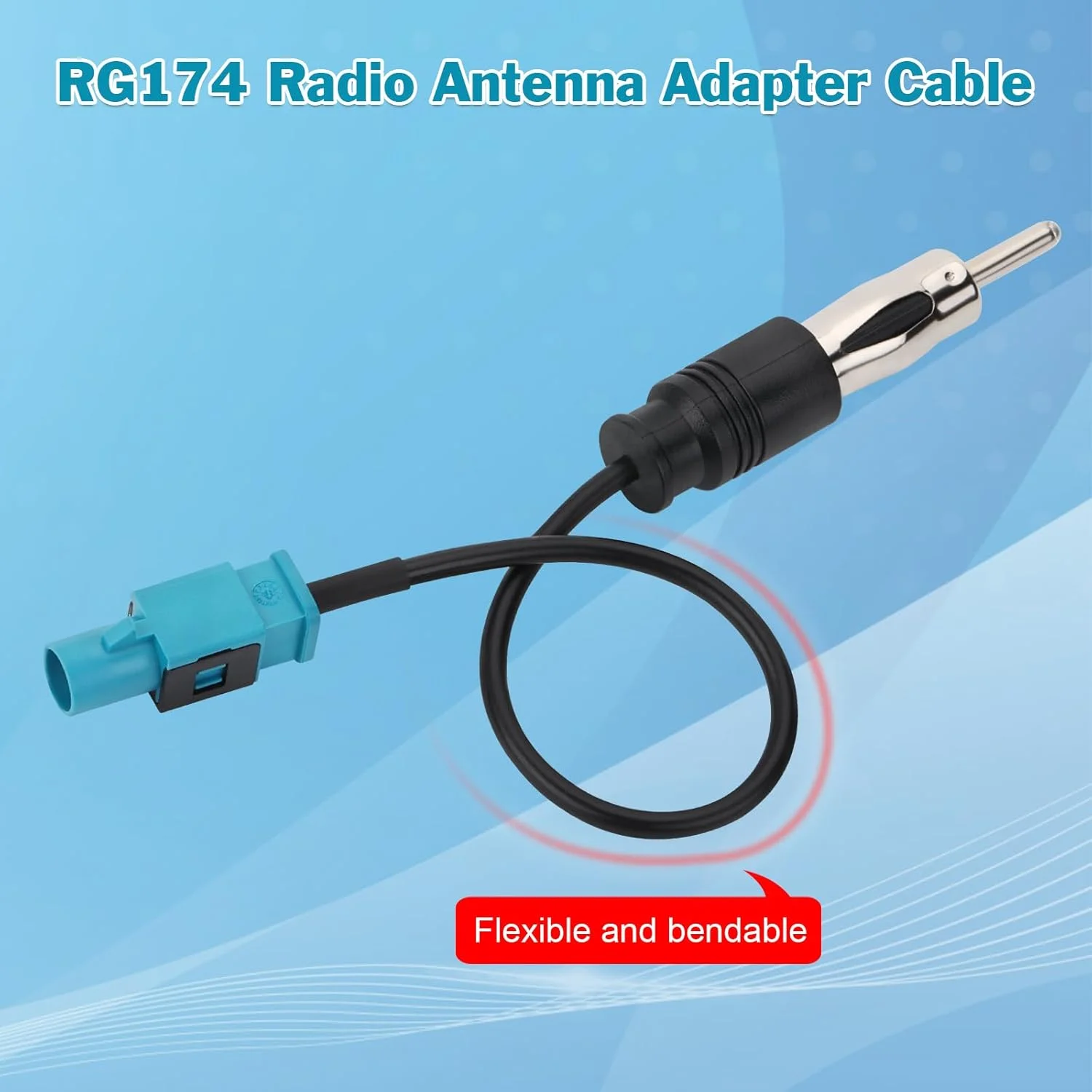 کابل آنتن رادیو خودرو 15 سانتی متری، کابل آداپتور آنتن رادیو FM AM استریو خودرو، فاکرا Z نر به کابل اتصال DIN برای واحد اصلی رادیو HD صوتی استریو خودرو