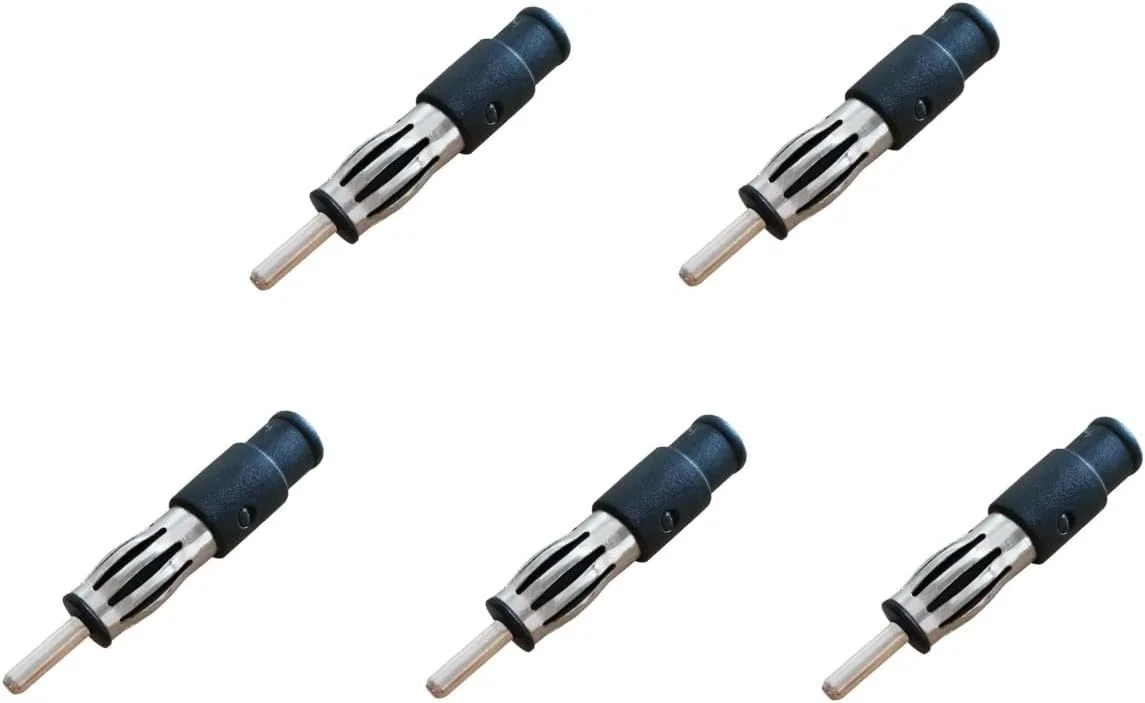 مجموعه 5 عددی آداپتور آنتن خودرو با پلاگ DIN، ترمینال جهانی DIY، کانکتور جک نر برای تعمیر پخش خودرو، رادیو CD، سیم آنتن هوایی، استریو صوتی، DVD، سیستم ناوبری و هد یونیت