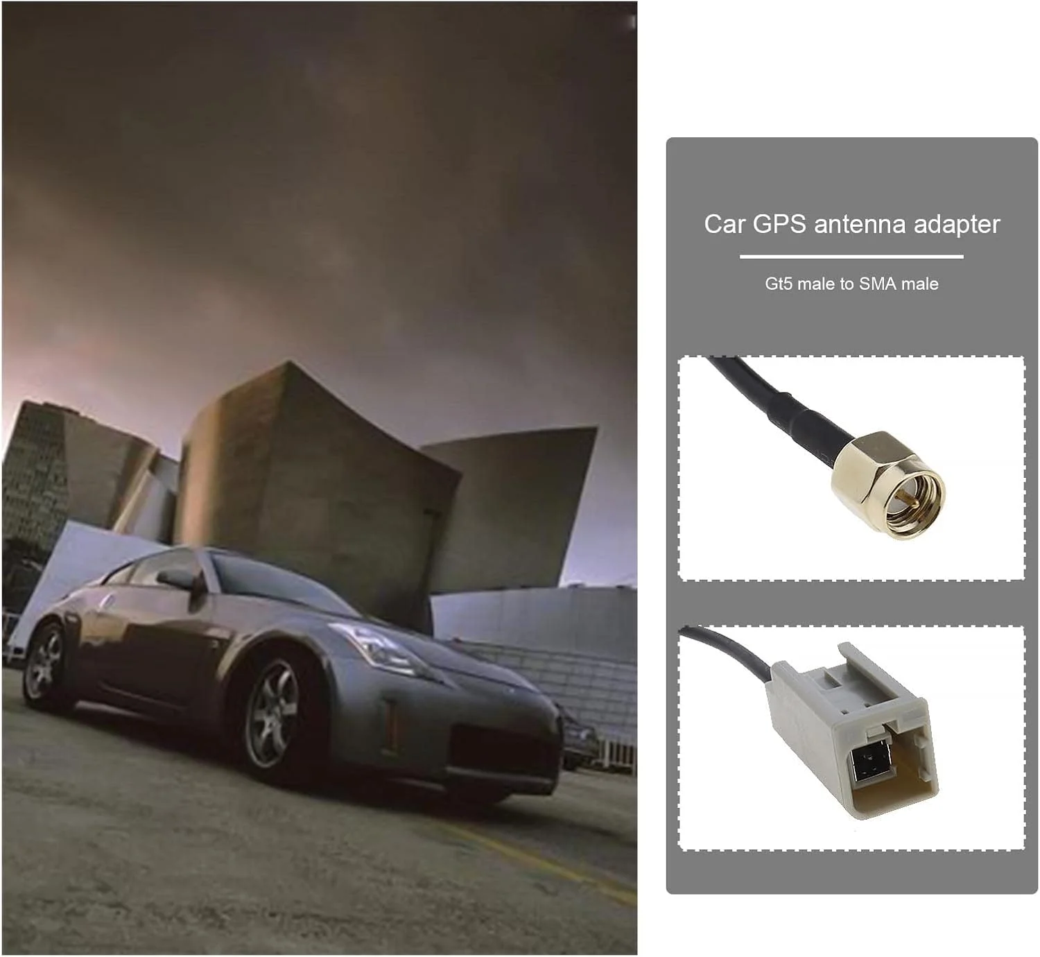 تبدیل آنتن خودرو GT5 نری به SMA نری برای رادیوهای وای فای، آنتن های بی سیم بیرونی، رادیو، مسیریابی، GSM، GPS، DAB و DAB +