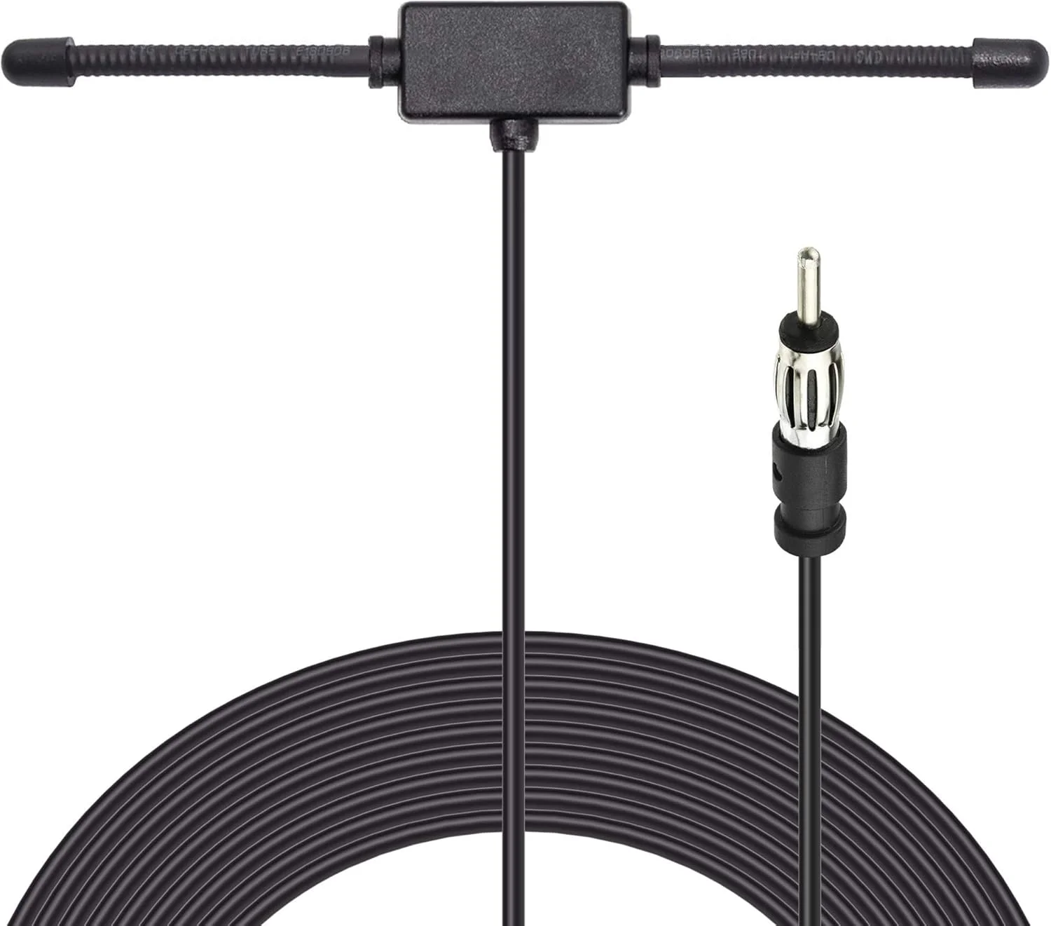 آنتن دوقطبی AM FM استریو خودرو جهانی Bingfu، آنتن رادیویی AM FM با نصب چسبی مخفی برای گیرنده تیونر استریو رادیویی خودرو، کامیون، SUV، کابل 3 متری با کانکتور DIN