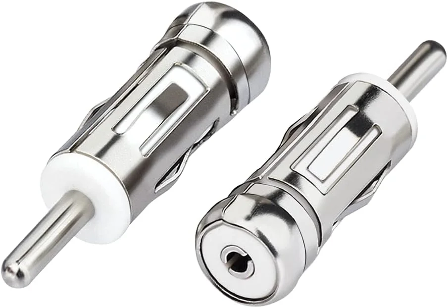 آداپتور آنتن خودرو Bingfu، آداپتور جهانی آنتن رادیو FM AM استریو خودرو، کانکتور پلاگ ISO به DIN (بسته 2 عددی) برای خودروهای فولکس واگن، آئودی، اشکودا، دستگاه پخش صوتی و رادیو