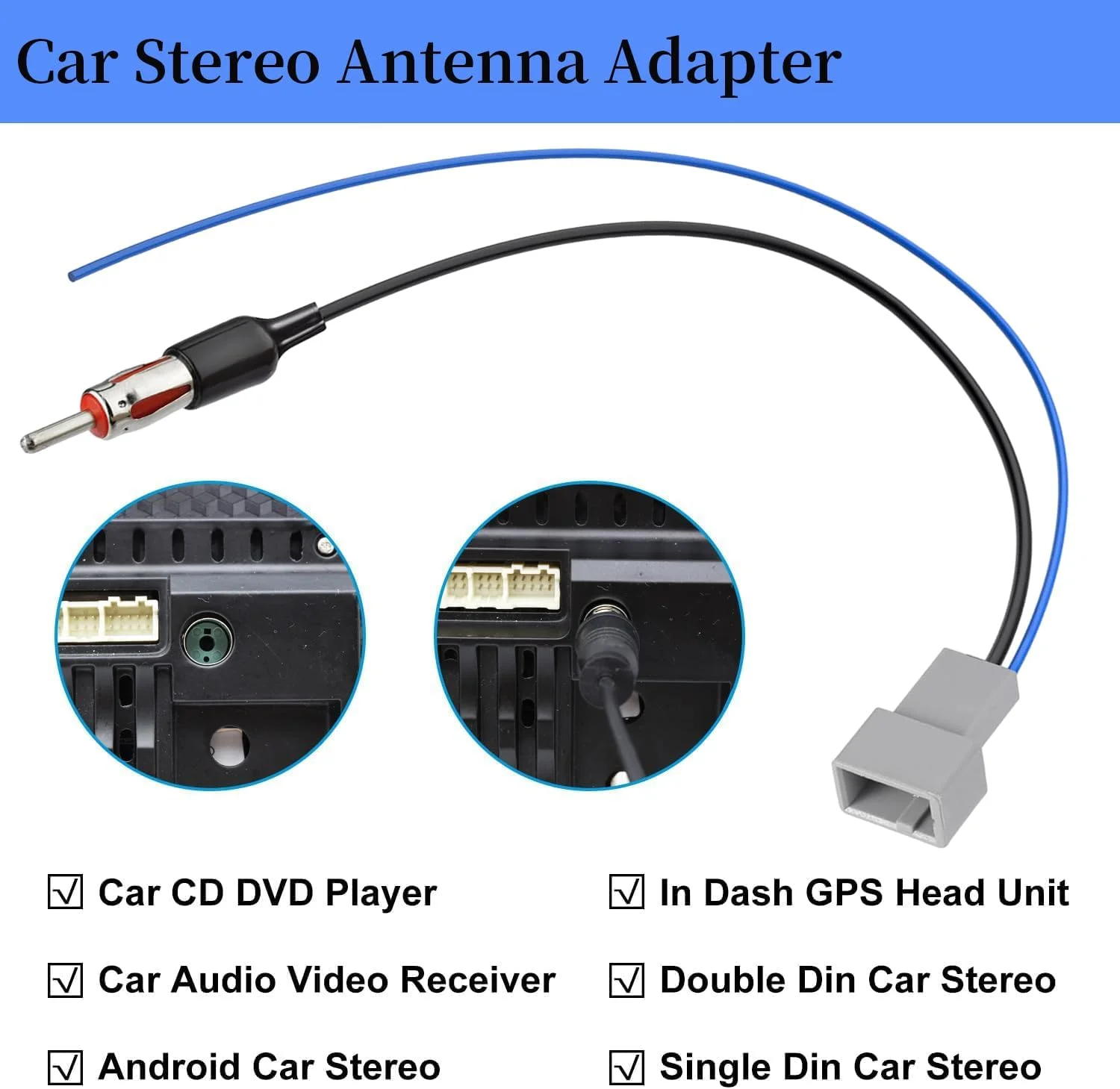 اتصال دهنده آداپتور آنتن رادیو خودرو سازگار با هوندا پایلوت CRV آکورد المنت اودیسه 2011-2016، مناسب برای مزدا 2/5/6 2009-2013، پلاگین سیم کشی گیرنده های رادیویی
