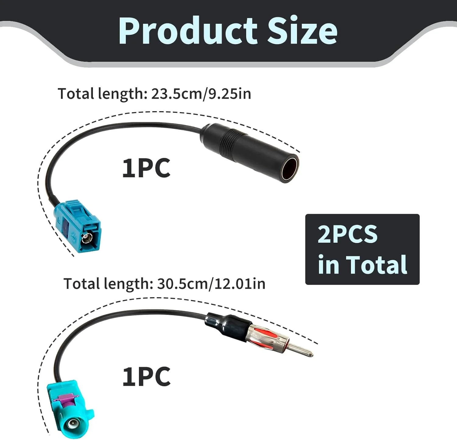 کابل آداپتور Fakra Z نر به DIN برای آنتن خودرو، کیت آداپتور رادیو خودرو، کانکتور توسعه دهنده رادیو جهانی، کواکسیال برای استریو HD، پخش کننده چند رسانه ای، آنتن FM GPS GSM