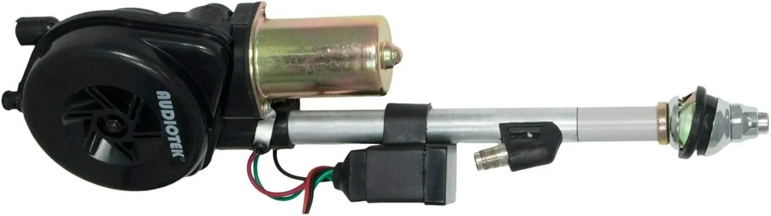 آنتن برقی اتوماتیک یونیورسال ضد آب Audiotek برای خودرو، شاسی بلند، رادیو AM FM، میله هوایی 12 ولت ساخته شده با فولاد ضد زنگ، رله های میکرو وارداتی داخلی، کابل کواکسیال 3C-2V