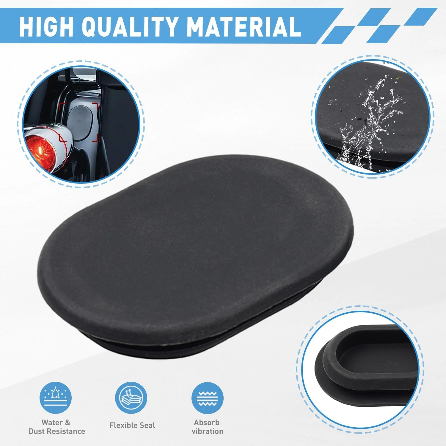 FSFY یک عدد درپوش لاستیکی برای پوشاندن سوراخ آنتن عقب مناسب برای هارلی استریت گلاید