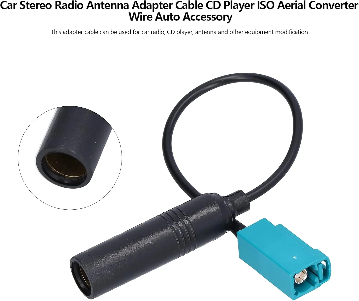مبدل آنتن رادیو، کابل آداپتور آنتن رادیو استریو خودرو، سیم مبدل هوایی ایزو پخش کننده سی دی، نصب آسان
