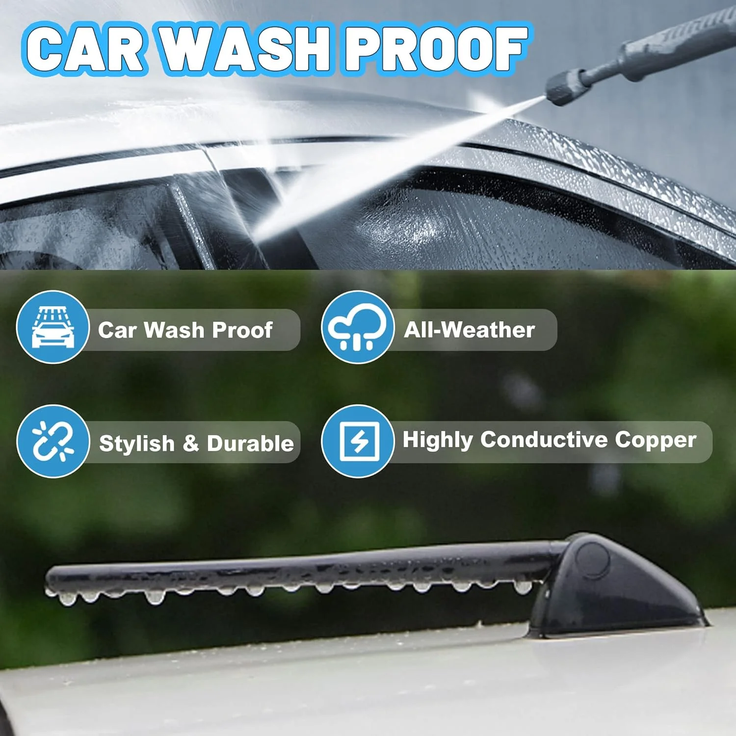 آنتن کوتاه خودرو 7 اینچی Anina جایگزین برای نیسان تیتان روگ پث‌فایندر 2001-2019، آنتن ضد آب مناسب کارواش برای دریافت سیگنال رادیویی