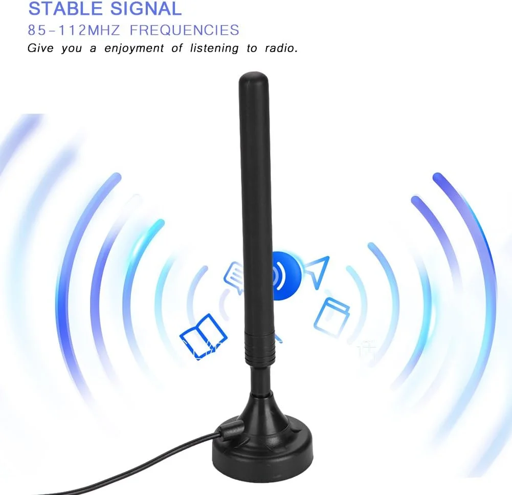 آنتن FM رادیویی USB مدل ANT-308PLUS، آنتن رادیویی FM با بهره بالا 25dB، تقویت کننده سیگنال FM برای طبقات پایین، اتصال آسان