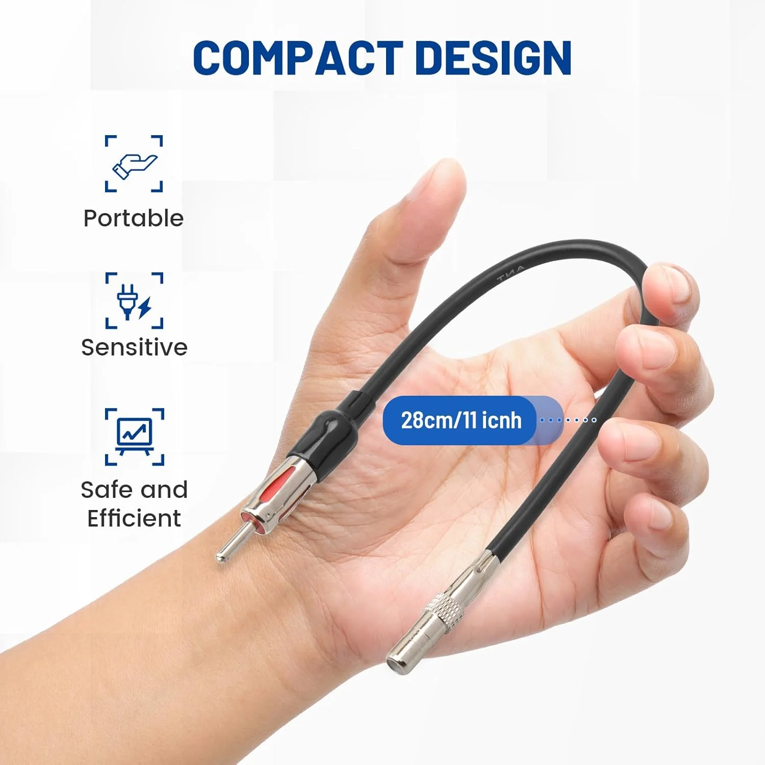 آداپتور آنتن جایگزین برای رادیوهای جنرال موتورز شورلت، جی ام سی، کادیلاک و پونتیاک ۲۰۰۶-۲۰۱۴، اتصال کابل برای نصب رادیو و استریوی غیر فابریک