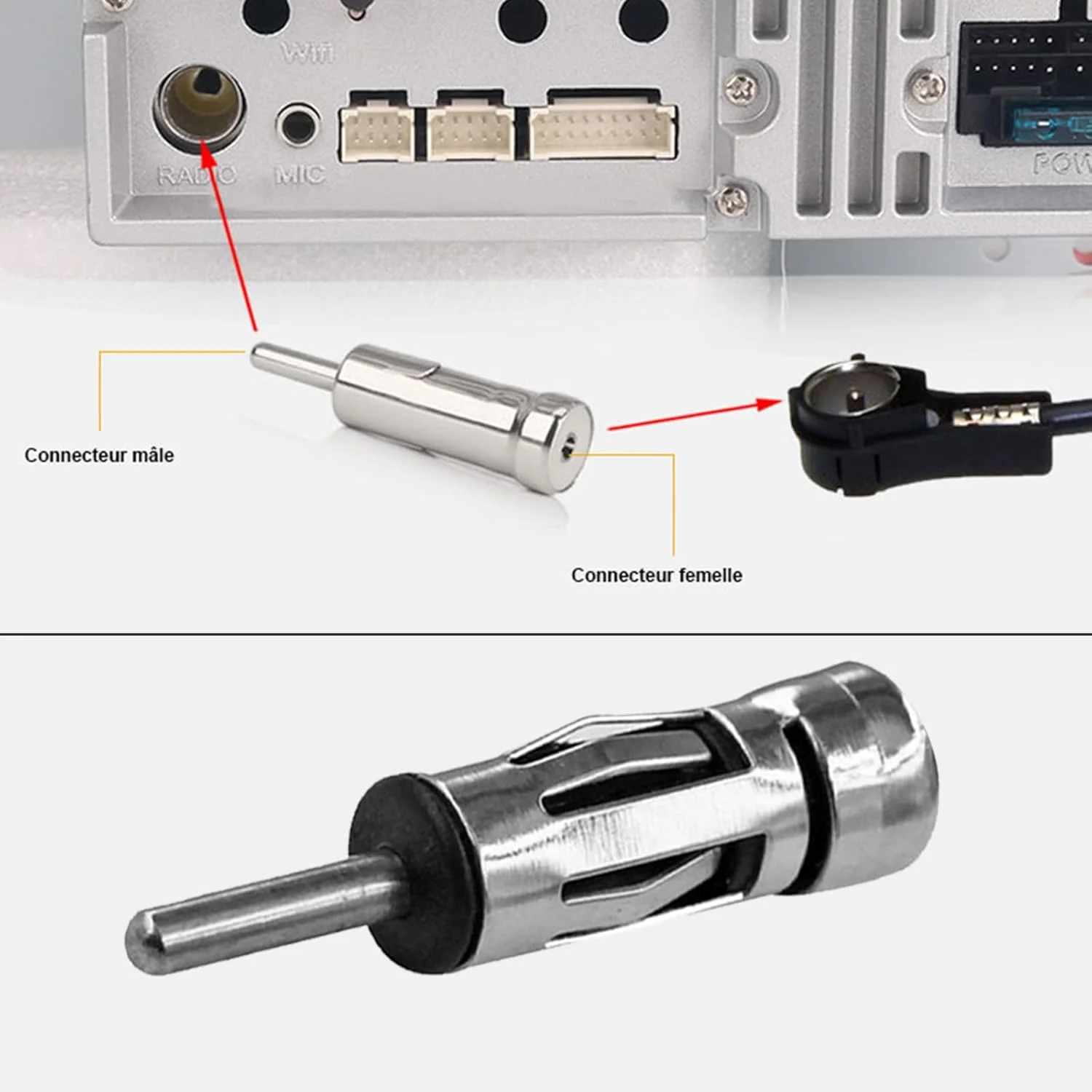 آداپتور آنتن رادیو، پلاگ DIN آنتن رادیو خودرو به سوکت ISO، آداپتور آنتن خودرو، آداپتور رادیو خودرو جهانی، آداپتور آنتن رادیو خودرو، سوکت ISO به پلاگ DIN، 10 عدد