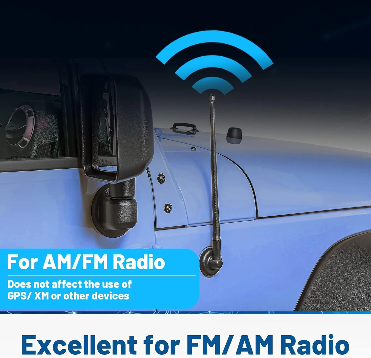 آنتن رادیویی 13 اینچی Anina مناسب برای GMC Sierra مدل 2000-2022 و Chevy Silverado 1500 2500 3500 مدل 2007-2022، آنتن جایگزین خودرو و کامیون برای دریافت امواج AM و FM، مقاوم در برابر کارواش