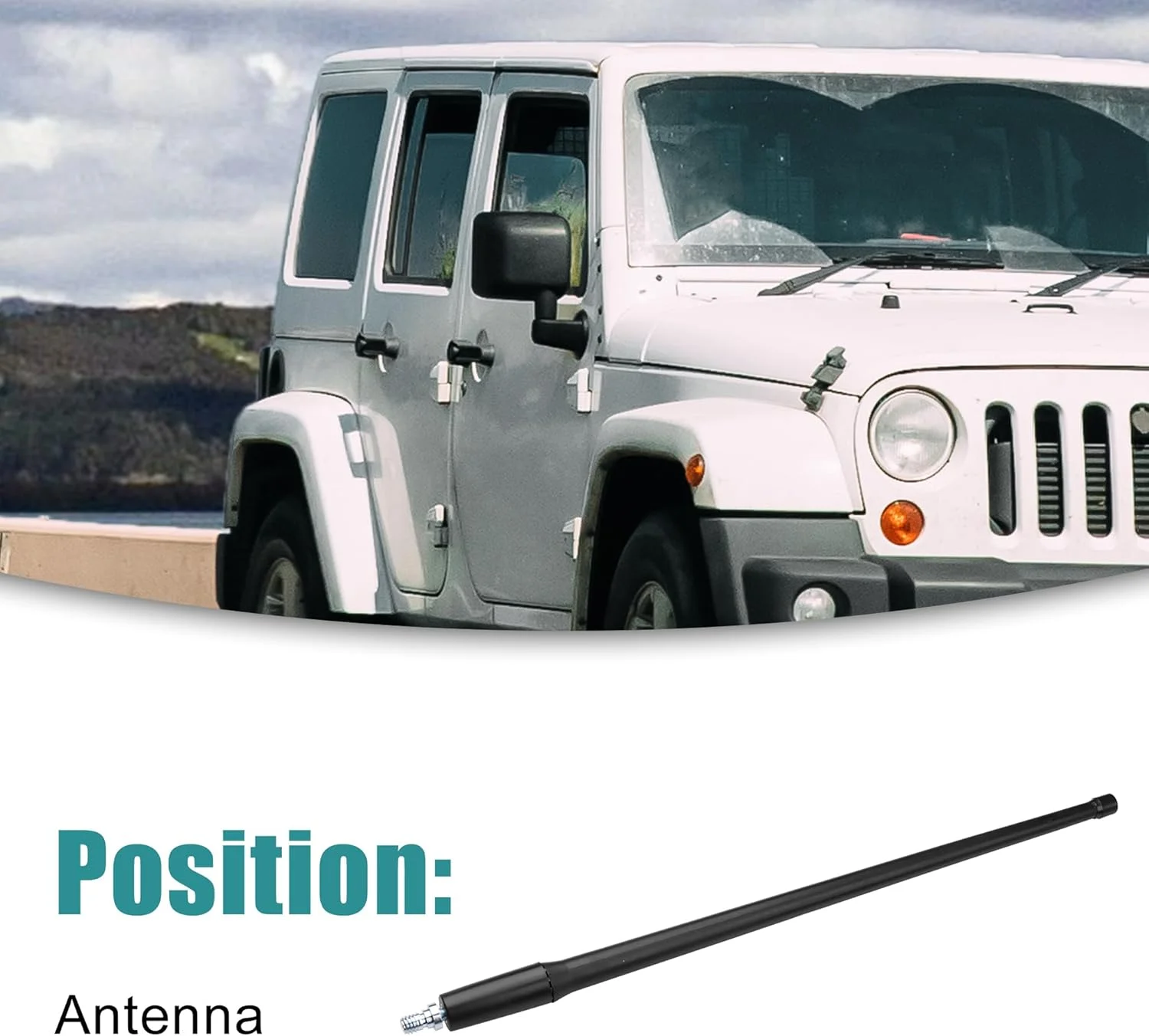 آنتن رادیو خودرو ACROPIX مناسب برای جیپ رانگلر JK JL - بسته 1 عددی مشکی