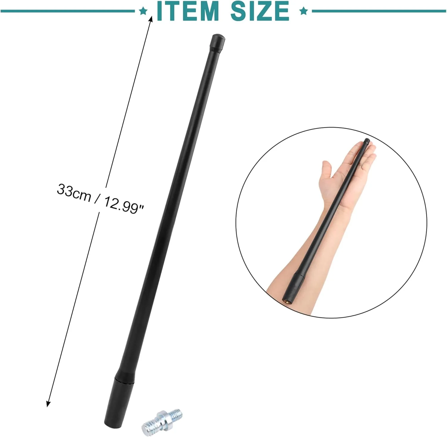 آنتن رادیو خودرو ACROPIX مناسب برای جیپ رانگلر JK JL - بسته 1 عددی مشکی