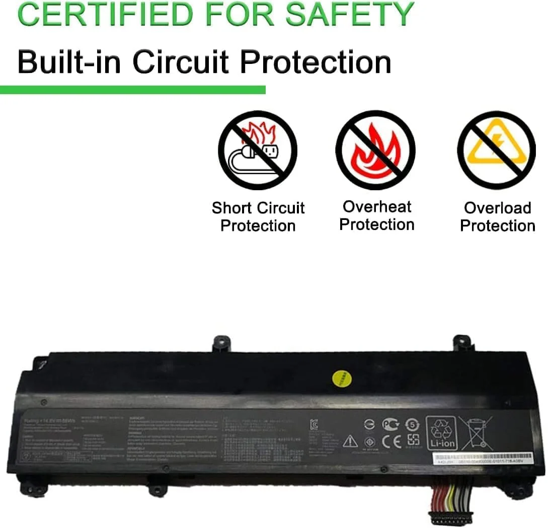 باتری لپ تاپ جایگزین BUILTRON 14.8V 88Wh A42N1710 برای تبلت Asus GL702VI-1A GL702VI A42N1710-02