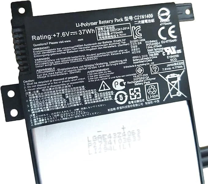 باتری جایگزین C21N1409 7.6 ولت 37 وات ساعت برای تبلت های سری ASUS V455 V455L V455LB VM400C VM410L VM490 VM490L VM490LN VM490LN4510