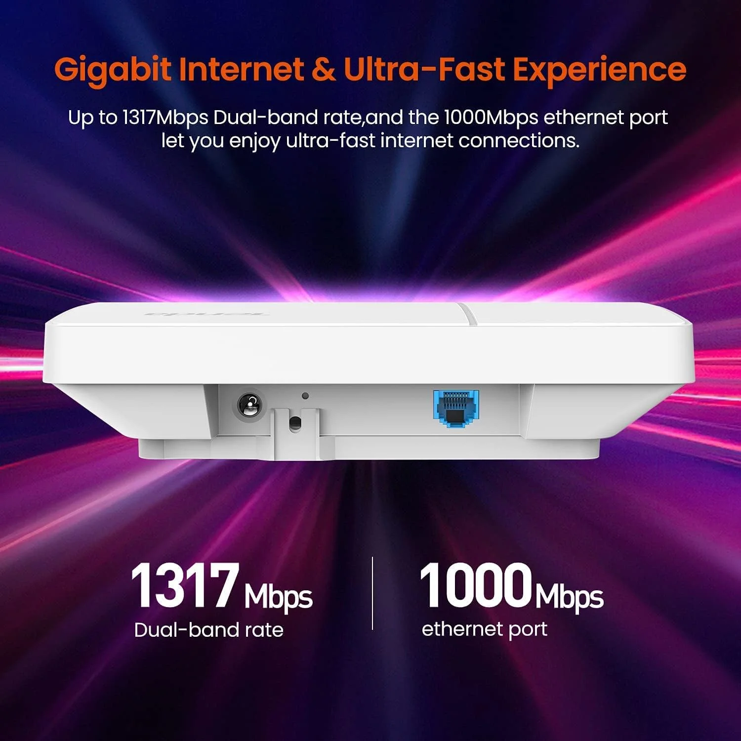 اکسس پوینت سقفی دو بانده گیگابیتی Tenda i24 با سرعت 1200 مگابیت بر ثانیه (سفید)