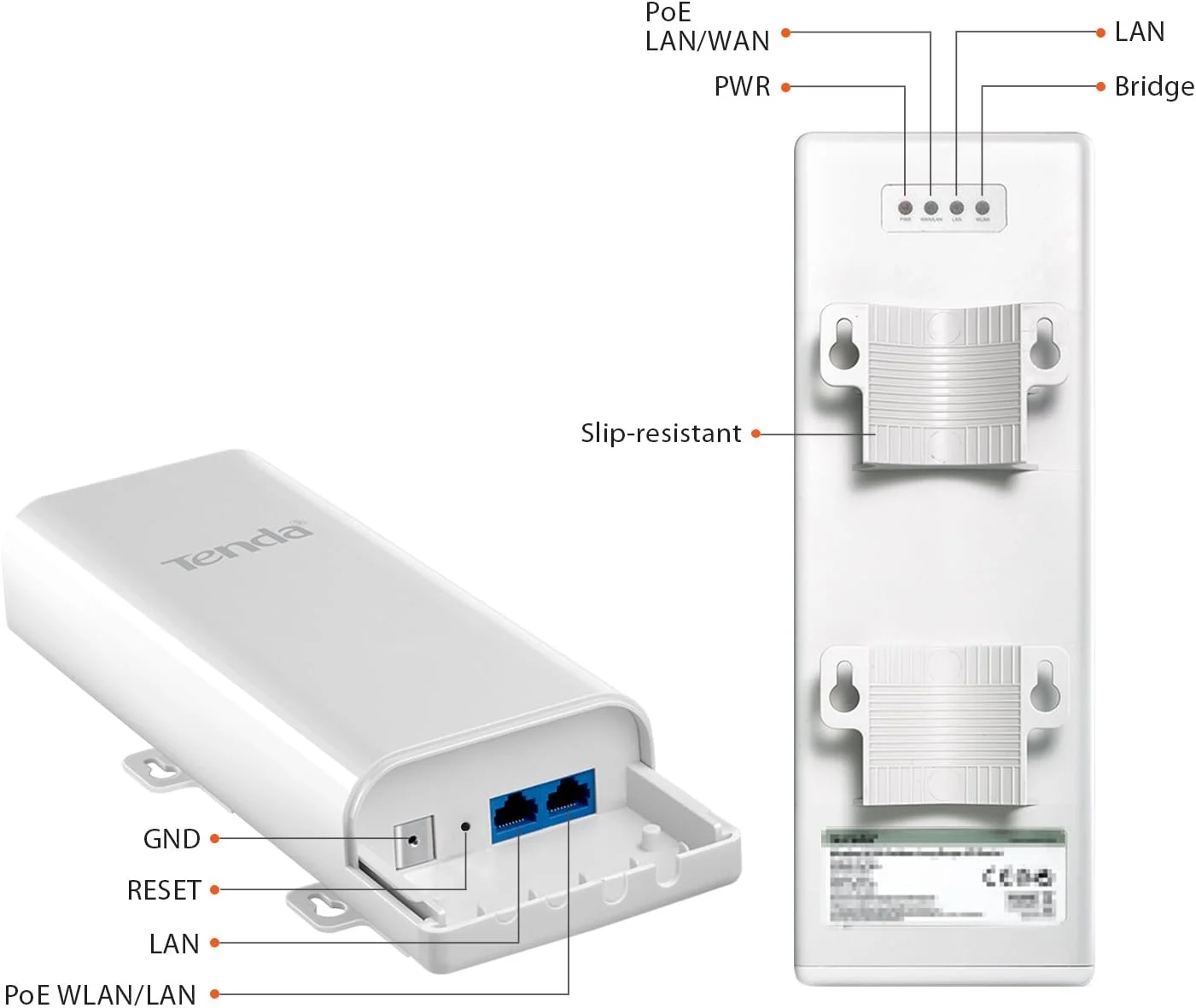 اکسس پوینت بی سیم Tenda O3 150 مگابیت بر ثانیه سفید رنگ با قابلیت تغذیه از طریق اترنت (PoE)