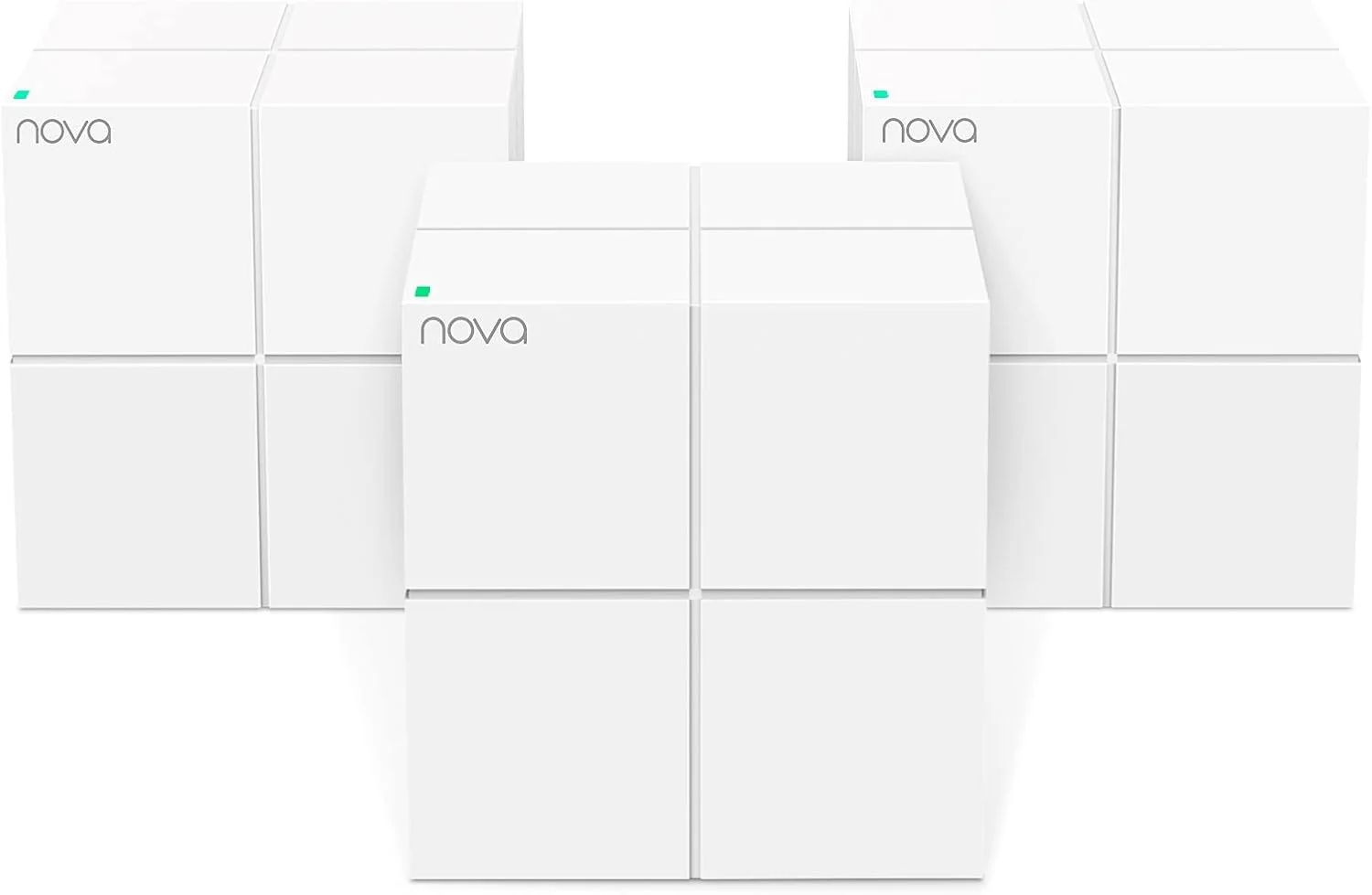سیستم وای‌فای مش تندا نوا (MW6) - پوشش تا 550 متر مربع برای کل خانه، جایگزینی روتر و توسعه‌دهنده وای‌فای، روتر مش گیگابیتی برای اینترنت بی‌سیم، کار با الکسا، کنترل والدین، بسته‌ 3 عددی