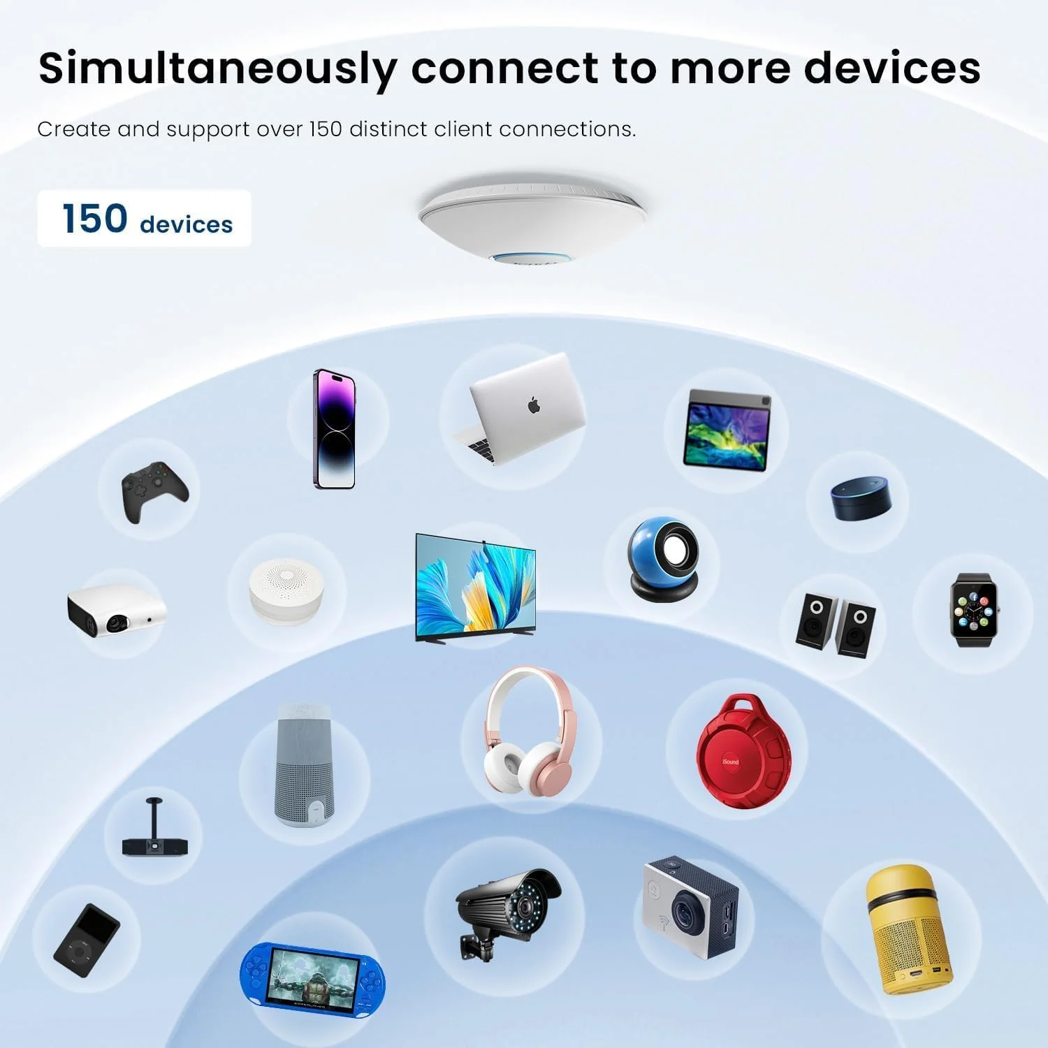 اکسس پوینت دو بانده Tenda I27 WiFi 6 AX3000، پشتیبانی از 802.3at PoE/DC، 1 پورت گیگابیتی PoE/Ethernet، نصب آسان روی دیوار یا سقف، رومینگ یکپارچه، MU-MIMO، امنیت WPA3، آداپتور برق شامل