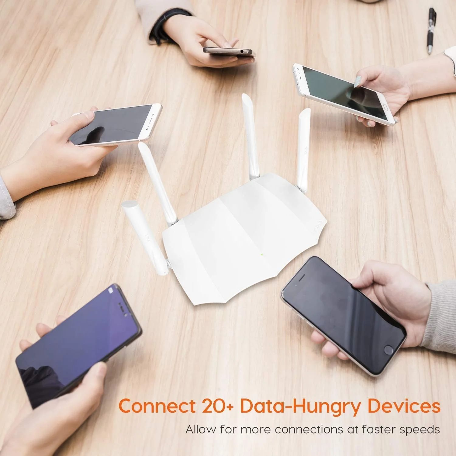 روتر بی‌سیم دو بانده تندا AC5 1200MBPS (2.4 گیگاهرتز / 5 گیگاهرتز) اترنت سریع - سفید