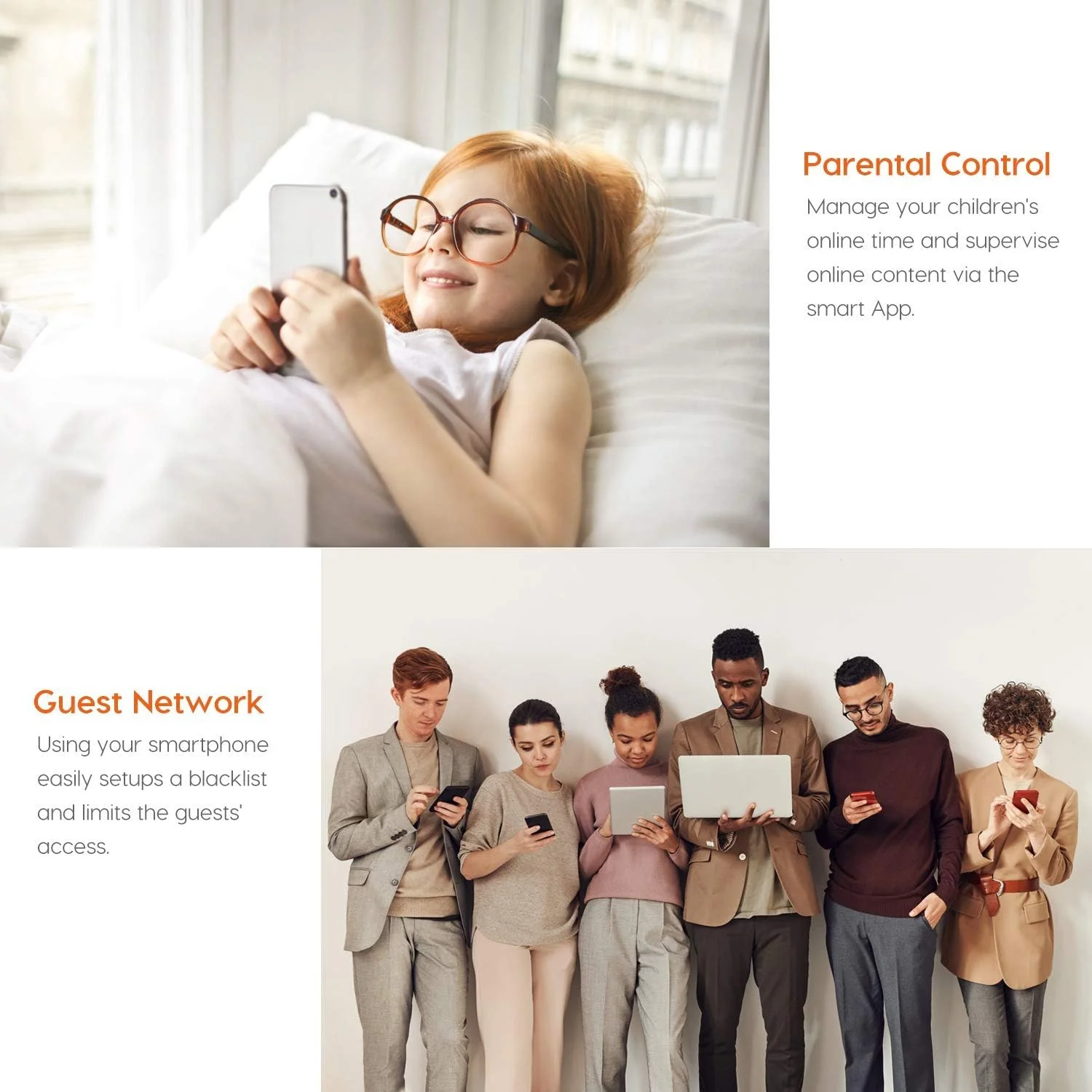 روتر بی‌سیم دو بانده تندا AC5 1200MBPS (2.4 گیگاهرتز / 5 گیگاهرتز) اترنت سریع - سفید