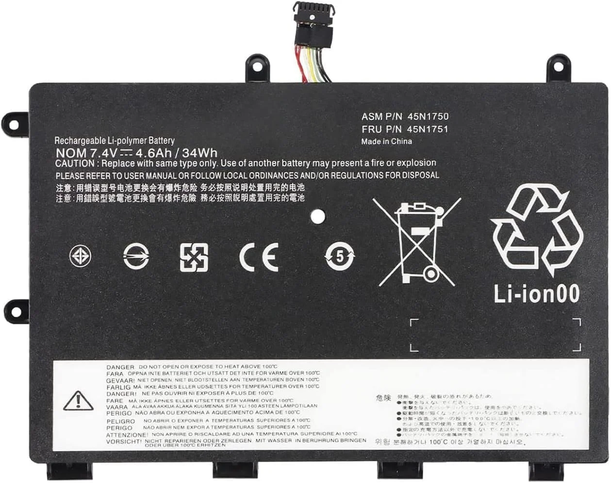 باتری قابل حمل TUEQQJH سازگار با تبلت Lenovo ThinkPad Yoga 11e مدل های 45N1748 45N1749 45N1750 45N1751، ولتاژ 7.4 ولت، 34 وات ساعت، 4600 میلی آمپر ساعت باتری قابل حمل TUEQQJH سازگار با تبلت Lenovo ThinkPad Yoga 11e مدل های 45N1748 45N1749 45N1750 45N1751، ولتاژ 7.4 ولت، 34 وات ساعت، 4600 میلی آمپر ساعت