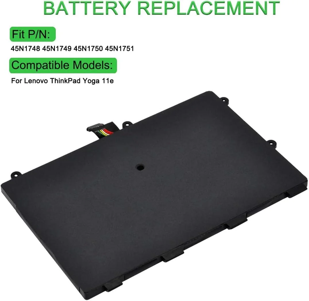 باتری قابل حمل TUEQQJH سازگار با تبلت Lenovo ThinkPad Yoga 11e مدل های 45N1748 45N1749 45N1750 45N1751، ولتاژ 7.4 ولت، 34 وات ساعت، 4600 میلی آمپر ساعت باتری قابل حمل TUEQQJH سازگار با تبلت Lenovo ThinkPad Yoga 11e مدل های 45N1748 45N1749 45N1750 45N1751، ولتاژ 7.4 ولت، 34 وات ساعت، 4600 میلی آمپر ساعت