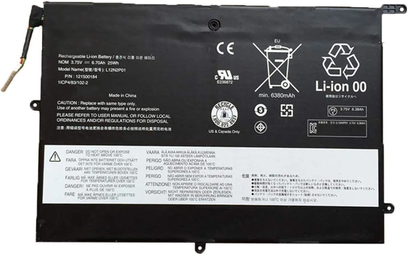 باتری لپ تاپ 3.75V 25Wh 6700mAh L12N2P01 L12M2P01 سازگار با تبلت های سری Lenovo Miix 10 باتری لپ تاپ 3.75V 25Wh 6700mAh L12N2P01 L12M2P01 سازگار با تبلت های سری Lenovo Miix 10