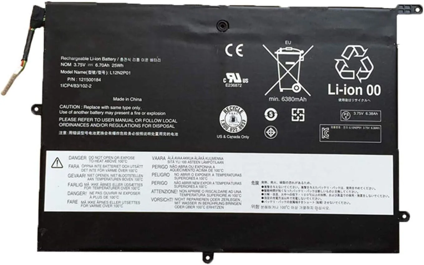 باتری لپ تاپ 3.75 ولت 25 وات 6700 میلی آمپر ساعت مدل L12N2P01 L12M2P01 سازگار با تبلت های سری Len.ovo Miix 10 باتری لپ تاپ 3.75 ولت 25 وات 6700 میلی آمپر ساعت مدل L12N2P01 L12M2P01 سازگار با تبلت های سری Len.ovo Miix 10