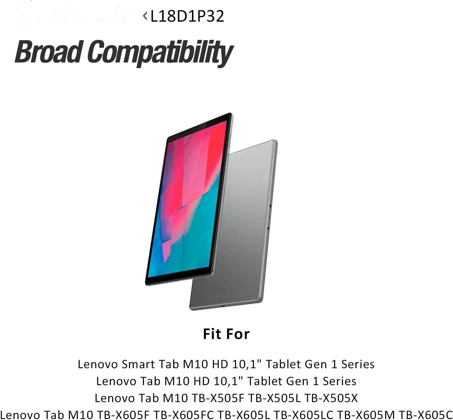 باتری L18D1P32 سازگار با تبلت هوشمند لنوو تب M10 HD TB-X505F TB-X505L TB-X605LC TB-X505X TB-X605F TB-X605FC TB-X605L TB-X605M TB-X605C باتری لیتیوم پلیمری یکپارچه به همراه ابزار