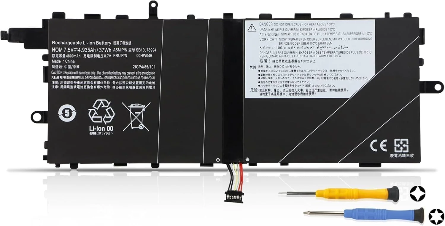 باتری جایگزین 00HW044, 00HW045, 00HW046, SB10J78993, SB10J78994, 4900mAh برای تبلت Len.OVO ThinkPad X1 (20GGA00L00), تبلت X1 (20GGA00N00) باتری جایگزین 00HW044, 00HW045, 00HW046, SB10J78993, SB10J78994, 4900mAh برای تبلت Len.OVO ThinkPad X1 (20GGA00L00), تبلت X1 (20GGA00N00)