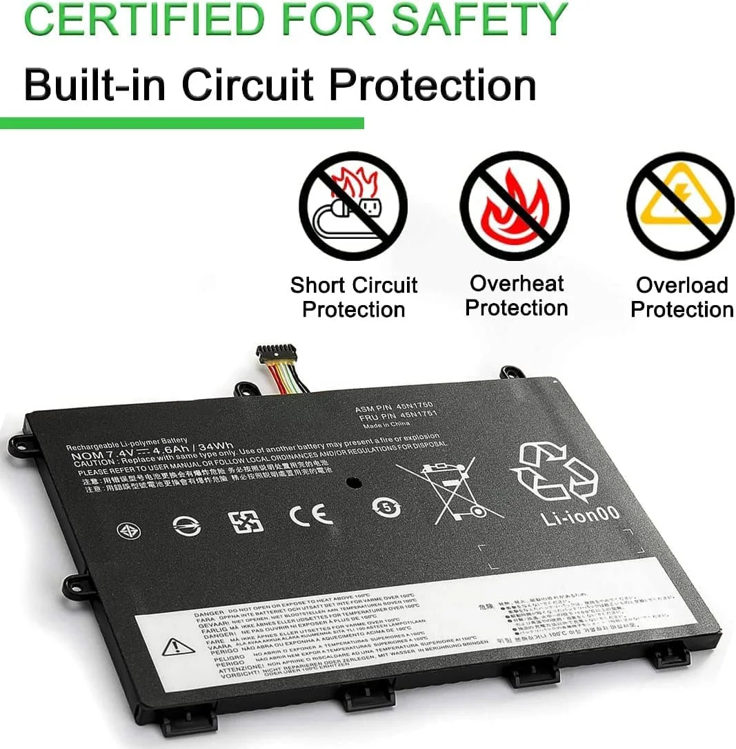 باتری جایگزین AWMJCLV 7.4V 34Wh 4600mAh 45N1750 45N1751 برای تبلت Lenovo ThinkPad Yoga 11e 45N1748 45N1749 باتری جایگزین AWMJCLV 7.4V 34Wh 4600mAh 45N1750 45N1751 برای تبلت Lenovo ThinkPad Yoga 11e 45N1748 45N1749