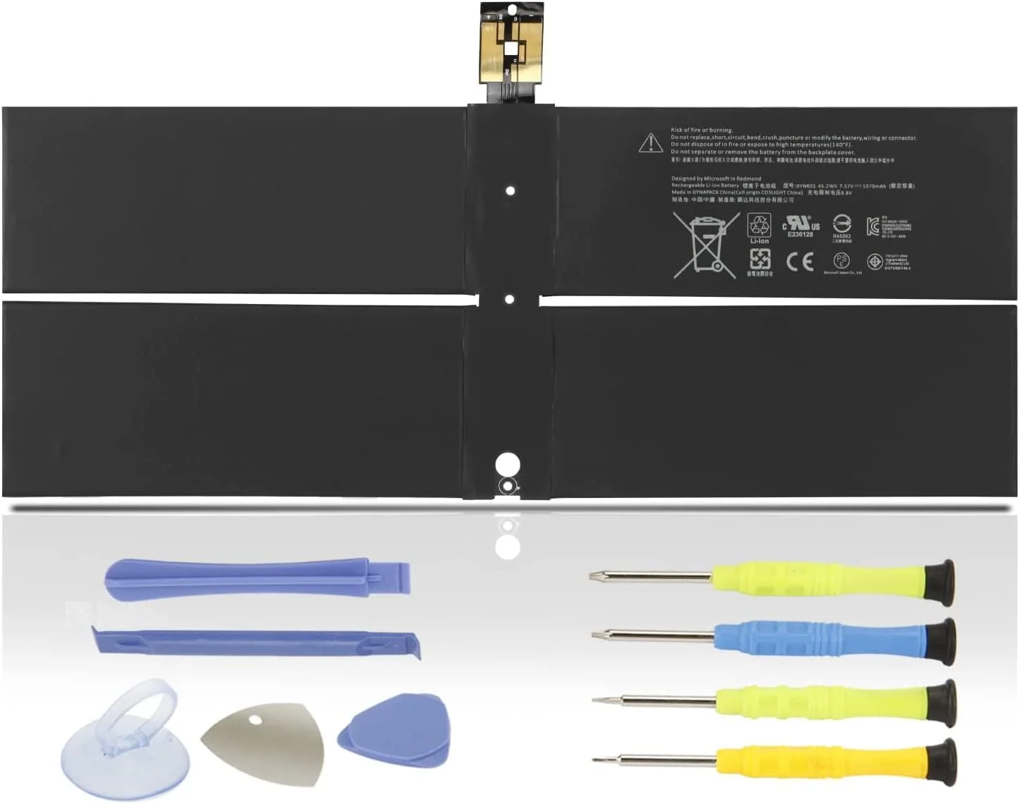 باتری تبلت 45.2Wh DYNK01 G3HTA036H سازگار با Microsoft Surface 1 نسل 1 مدل 1769 2017، Surface Book 1782/1769، Surface Laptop 2 نسل 2 2-LQN-00004 KSR-00001 DAG-00003 5970mAh 4 سلولی