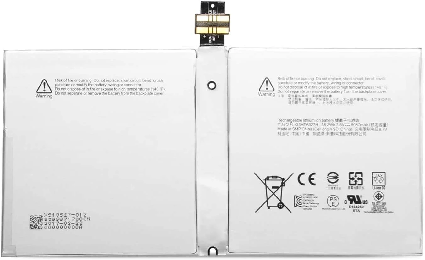 باتری لپ تاپ/تبلت SALAAR SELLER G3HTA027H برای Microsoft Surface Pro 4 1724 سری 12.3 اینچی DYNR01 7.5V 38.2Wh 5087mAh باتری لپ تاپ/تبلت SALAAR SELLER G3HTA027H برای Microsoft Surface Pro 4 1724 سری 12.3 اینچی DYNR01 7.5V 38.2Wh 5087mAh