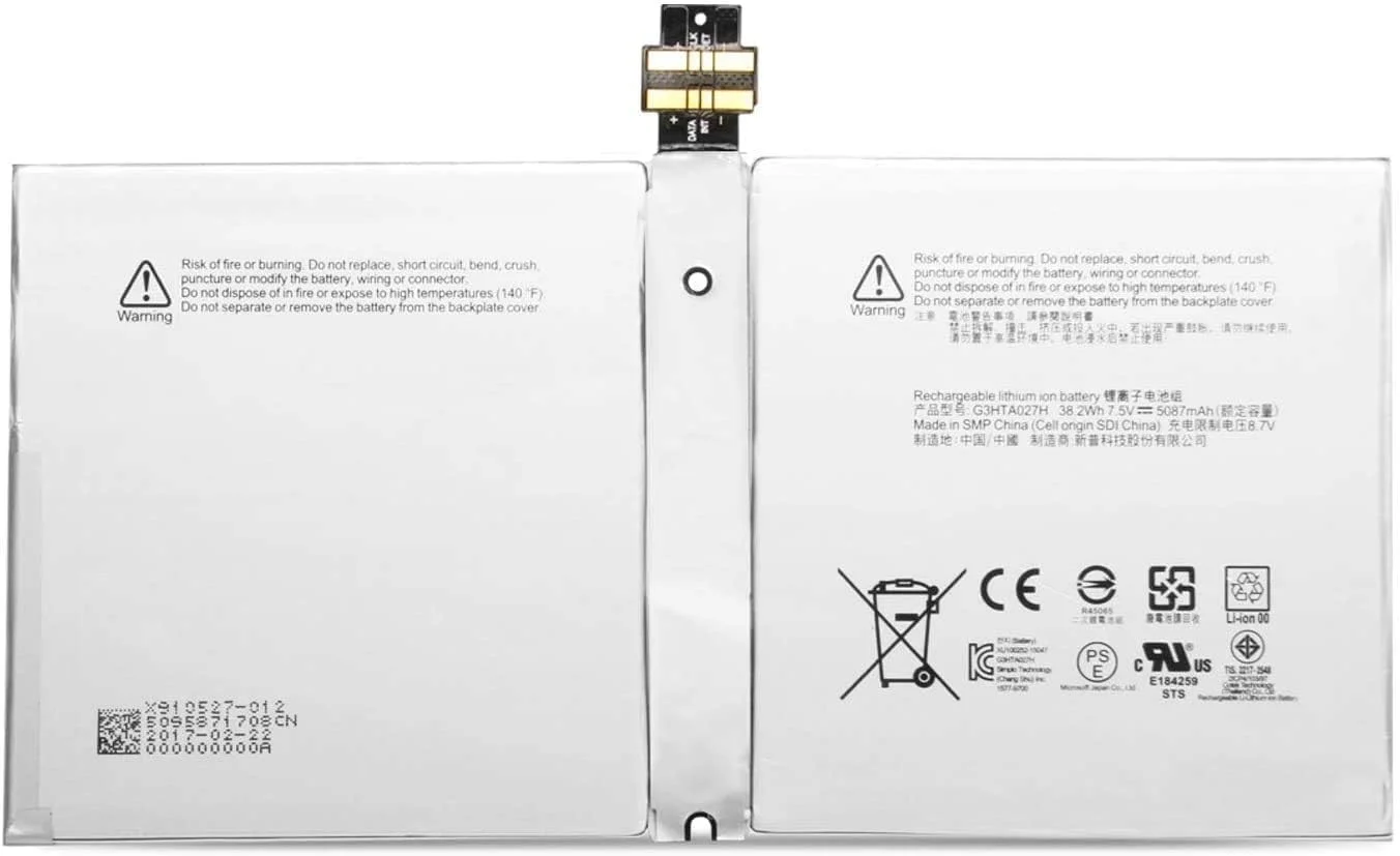 باتری تبلت لپ تاپ G3HTA027H برای Microsoft Surface Pro 4 1724 سری 12.3 اینچی DYNR01 7.5V 38.2Wh 5087mAh