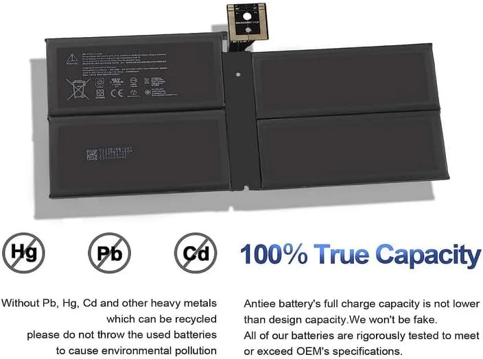 باتری جایگزین لپ تاپ ACJADL G3HTA038H سازگار با تبلت های سری Microsoft Surface Pro 5 1796 Book مدل DYNM02 2(1ICP4/52/108+1ICP4/45/114)-2 44.1WH 7.57V 5825mAh