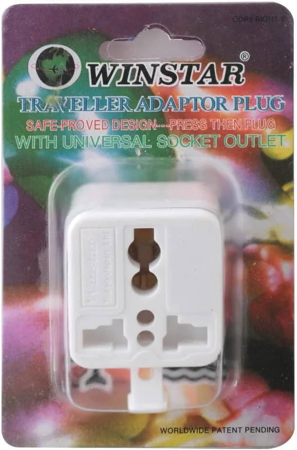 آداپتور مسافرتی وین استار 13 آمپر 3 پین چند شاخه جهانی، 3 پین تخت به پریز جهانی با شاتر WTP 7 US/UK/EU