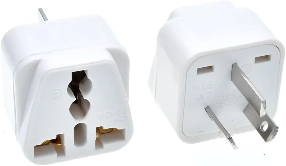 تبدیل دوشاخه یونیورسال به نوع I [بسته 3 عددی] – مناسب برای استرالیا، چین، نیوزیلند، آرژانتین و غیره